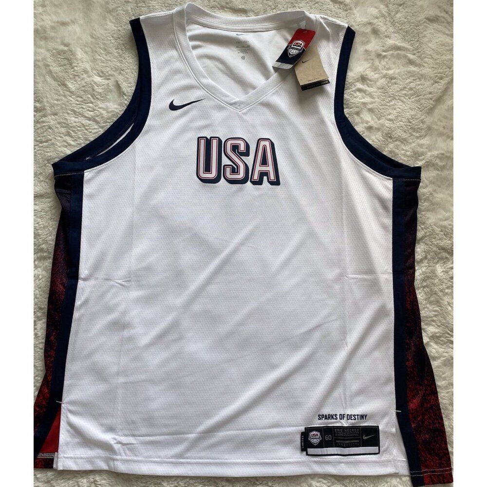 Nike Team USA Basketball Home Jersey Sparks‎ Of Destiny FV5517-100 Men’s 3XL 60